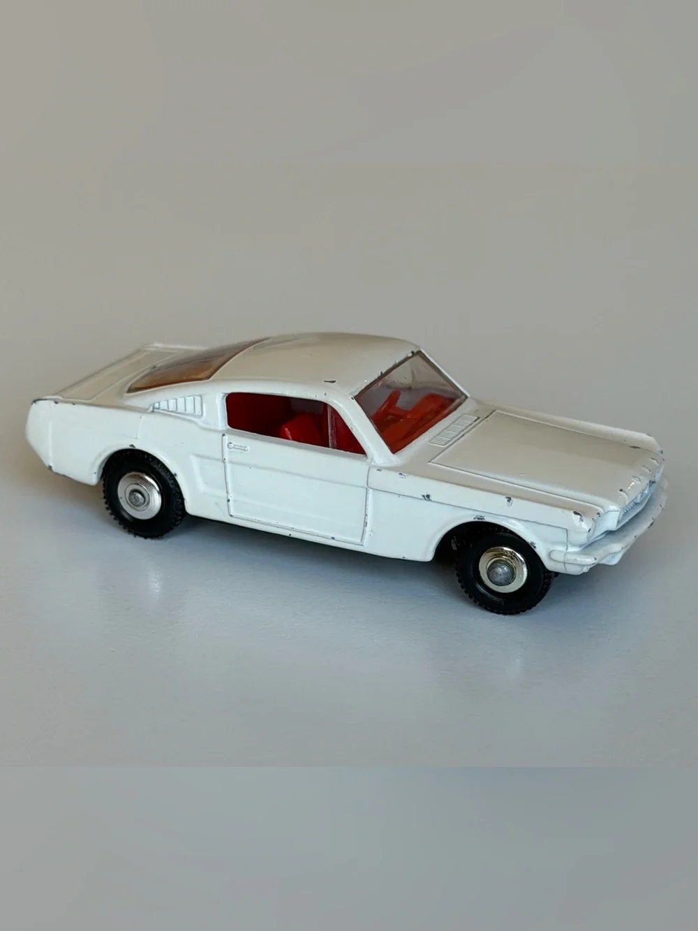 Vintage Matchbox No. 8 Ford Mustang Fastback White Lesney Made in England